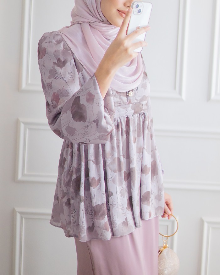 [Ltd. Ed] Thalia Peplum in Dusty Pink