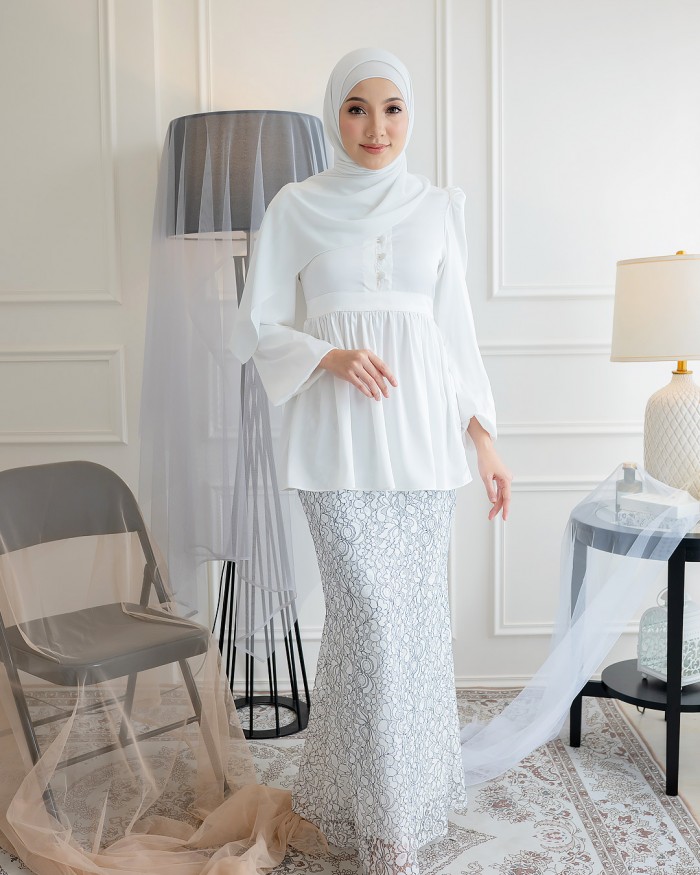 [Ltd. Ed] Thea Peplum in Ivory White